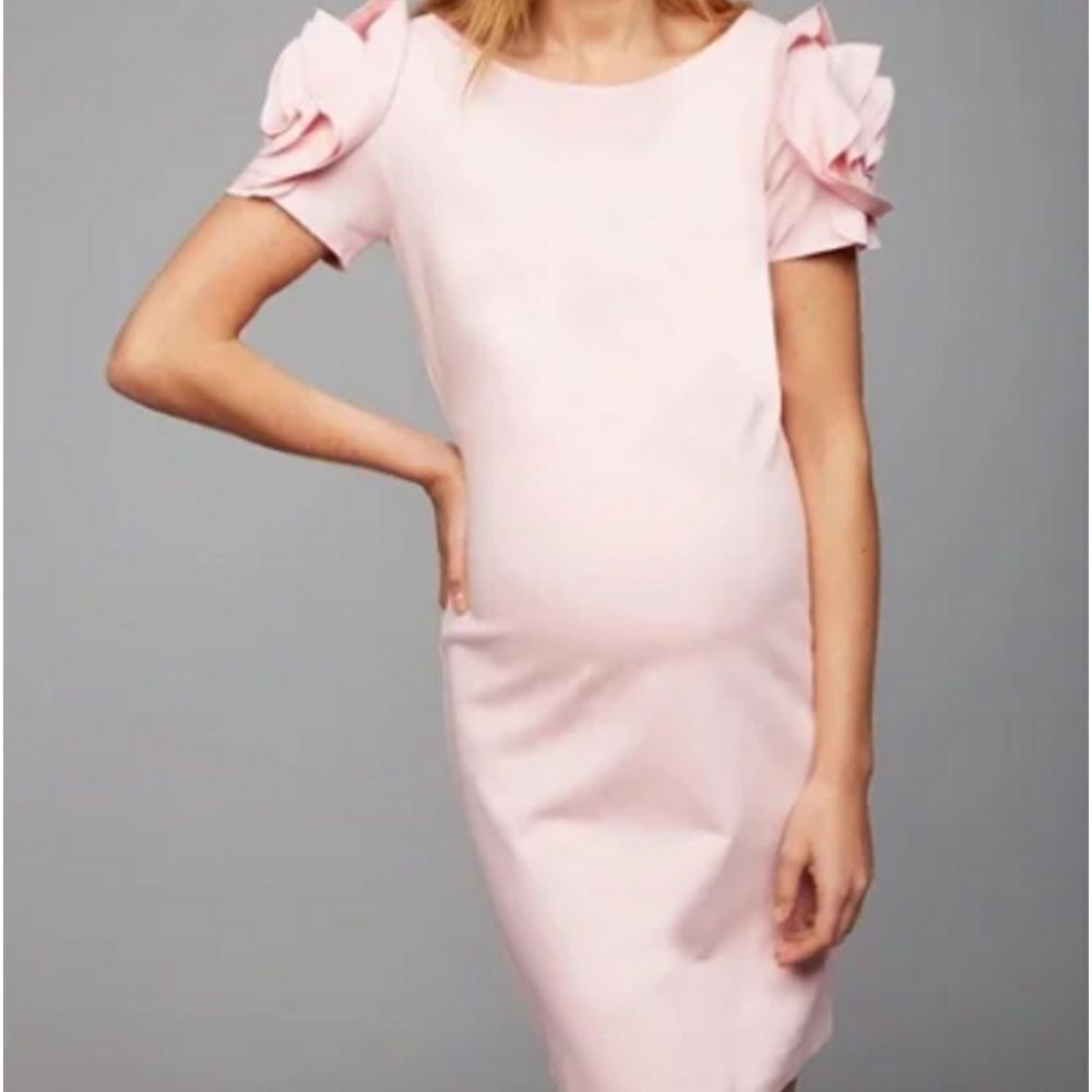 Brunelli Powder Pink Capri Designer Maternity Dress |- Size X-Small  Bin A